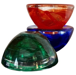 lot 26H image: K - Set of 3 Kosta Boda Art Atoll Votive Candle Holders