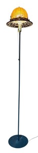 lot 34H image: FR - Vintage 56.5-Inch Floor Lamp with Unique Floral Hat Shade