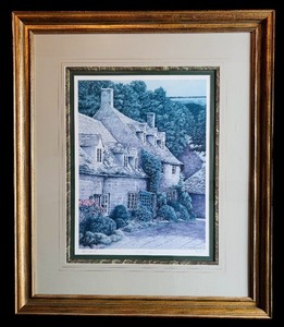 lot 52H image: FR - Framed Tom Caldwell Signed Print Cotswolds Lane