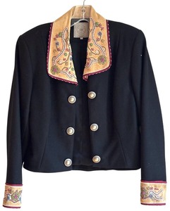lot 58H image: FR - Doubled Ranch Vintage Black Jacket with Embroidered Collar and Cuffs Size 5