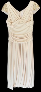 lot 120H image: FR - Vera Wang Ivory Cocktail Dress with Sequin Cap Sleeves
