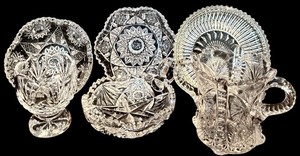 lot 121H image: Collection of Vintage Crystal and Glass Dishes, Bowls, and Serving Pieces