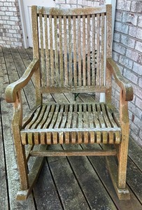 lot 129H image: D - Smith & Hawken Wooden Outdoor Rocking Chair
