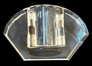 lot 143H image: K - Vintage Oleg Cassini Crystal Prism Votive Candle Holder