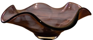 lot 323H image: LL - Lenox Purple Art Glass Bowl,  Made in Poland