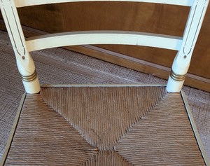 lot 148A image: LR - Tell City Painted Rush Seat Side Chair with Floral Accents