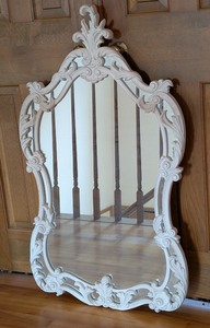 lot 185 image: UL - Turner Wall Mirror with Ornate White Frame