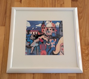 lot 194 image: UL - Framed Colorful Circus Scene Print Signed by Artist