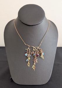 lot 209 image: DR - Alexis Bittar 15 inch Necklace with Gemstone Drops and Branch Design