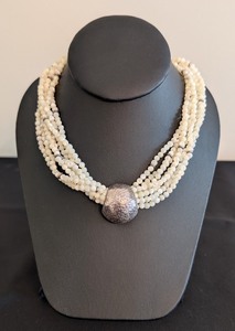 lot 211 image: DR - Arella 925 Sterling Silver Multi-Strand Beaded Necklace