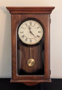 lot 237 image: DR - Vintage Howard Miller Westminster Wall Clock with Pendulum
