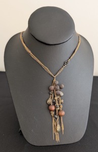 lot 281 image: DR - Alexis Bittar Mixed Chain Necklace with Bead and Tassel Pendant