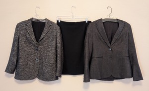 lot 298 image: UL - Theory Womens Two Blazers Size 6 and 8 with Skirt Size 4