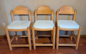 lot 314A image: LL - Set of 3 Shafer Commercial Counter Height Stools with Light Wood Frame