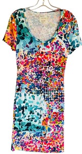 lot 51C image: SR - Nicole Miller Artelier Multicolor Print Short Sleeve Dress, Size M