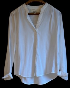 lot 333H image: FR - Cloth & Stone Anthropologie White Long Sleeve Blouse Size XS