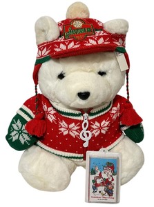 Vintage 1992 Dayton Hudson Santa Bear Plush Toy Music Santa Bear