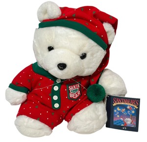 Vintage 1990 Santa Bear  Sweet Dreams in Dreamland Plush Toy Bear