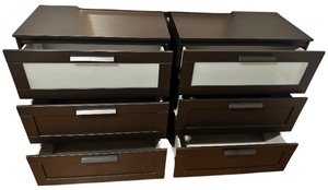 IKEA BRIMNES 3-Drawer Chest in Brown with Frosted Glass, Qty 2