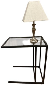 Glass C-Table with Lamp
