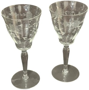 Etched Water Goblet