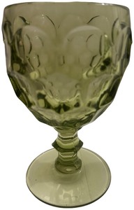 Green Thumbprint Water Glasses- Qty 6  5 58 tall, 3 18D  TRAY A