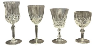 Clear Crystal Glasses - Qty 4