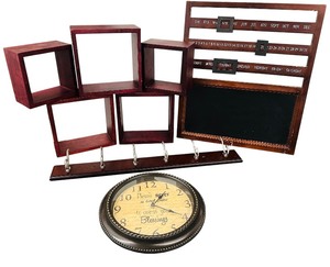 Home Decor Bundle - Calendar, Shelves, Coat Hook, Calendar, Clock