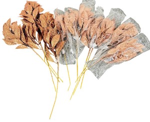 Artificial Copper Glittery Leaf Home Decor by Vic Ker Man 21 - Qty 12