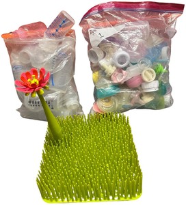 Mr. Brown Bottles Bundle with Boon Lawn Countertop Drying Rack with Stem and Twig Accessories for Holding Bottles and Small Parts