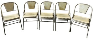 Vintage Durham Folding Chairs - Qty 5  Folding Chair Measures Approximately 30 X 18 X 19