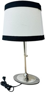 Pull Cord Lamp with White Shade with Blk Trim  L03