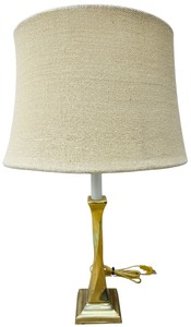 Gold Spiral Lamp with Beige Shade  L06