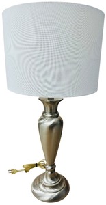 Silver Lamp with White Shade  L07