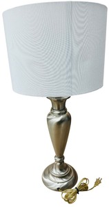 Silver Lamp with White Shade  L07
