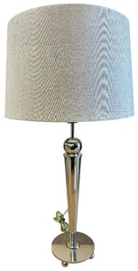 Silver Lamp with Beige Shade  L10