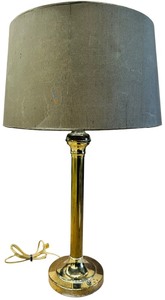 Gold Base Lamp with Brown Shade  L12