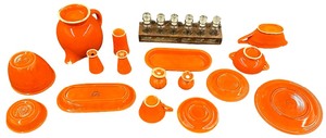 Vintage Mixed FIESTA Dishware Bundle - Qty 16 Pcs  Orange with Spice Rack