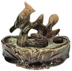 Vintage Glazed Ceramic Bird Mid-Century Style TV Lamp Planter  L18