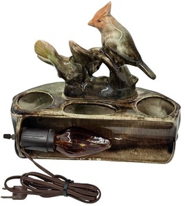 Vintage Glazed Ceramic Bird Mid-Century Style TV Lamp Planter  L18