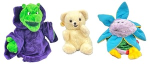 Vintage Puppet Bundle - Qty 3  1986 Jack W Tweeg Plush Hand Puppet Teddy Ruxpin 18   Russ Berrie Snuggle Fabric Softener Mascot Bear   Anything The Other Reversible Flower Hand Puppet