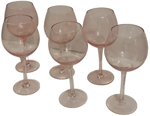 Ava Blush Pink Wine Glasses - Qty 6  8.5 tall, 2 78D