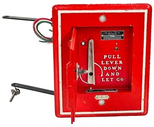 Vintage Cast Iron Autocall Fire Alarm Box 7 78W X 9 34H X 4 thick