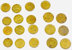 Collection of Brass Chuck E. Cheese Tokens - Qty 19  88.8g