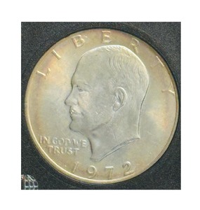 COIN 1972 Authenticated Brilliant Uncirculated Eisenhower Dollar