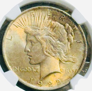 COIN: NGC Certified 1922 | S$1 MS 63 | 1922-S Peace Silver Dollar certified by the Numismatic Guaranty Corporation (NGC)