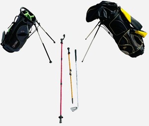 Golf Bag Bundle - Qty 2  U.S. Kids Golf Ultralight 57-inch Jr. Stand   WIlsonMizuno Black and Yellow Stand Golf Bag