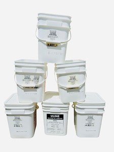 GALLON Square Empty Bucket with Handles - Qty 6 (Lids for 3 Buckets) (EMPTY AND CLEAN)