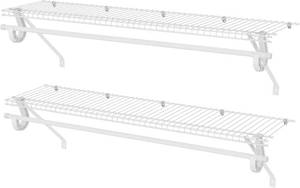 Ventilated Wire Shelving Kit with a Closet Rod in White 