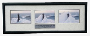Framed Jean Guichard Triptych Art Print Titled Phares dans la Tempete-Kereon  40 14 X 15 14 X 1 38